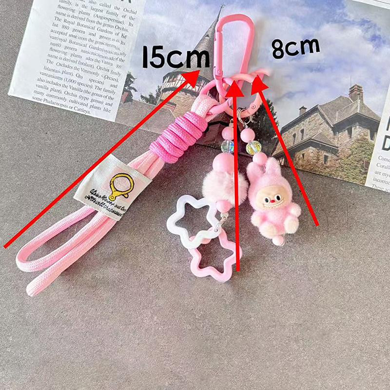 Weihnachten Labubu Kawaii Partikel Schlüsselanhänger Tasche Handy Anhänger Schlüsselanhänger Weihnachtsgeschenk