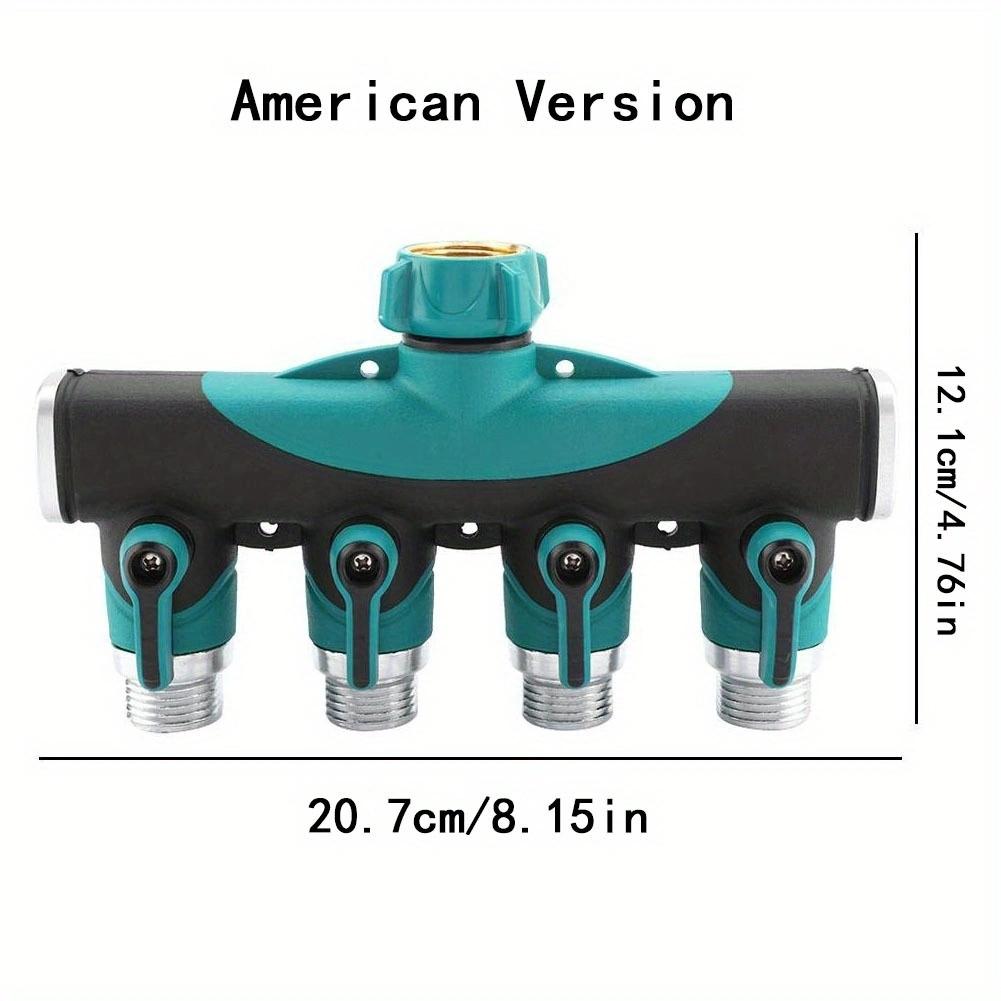 Connecteur de Tuyau 4 Voies 2 Voies 3/4" Diviseur d'Eau de Jardin Adaptateur Robinet Vanne d'Arrêt de Tuyau pour Jardin Domestique