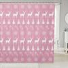 Pink Christmas Shower Curtain,Christmas Nutcracker Bathroom Shower Curtain Sets,Dreamy Castle Princess Fabric Shower Curtain