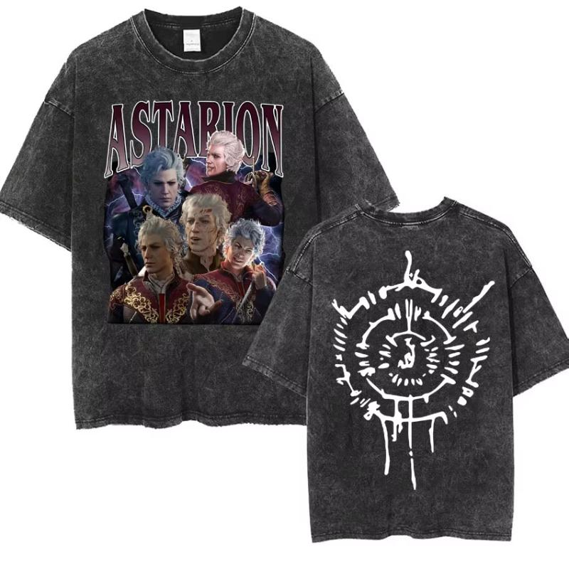 Astarion Girl Dinner Graphic T Shirt Baldurs Gate  Fan Gamer Washed T Shirts Women Unisexs Vintage Gothic Cool Tshirt Streetwear