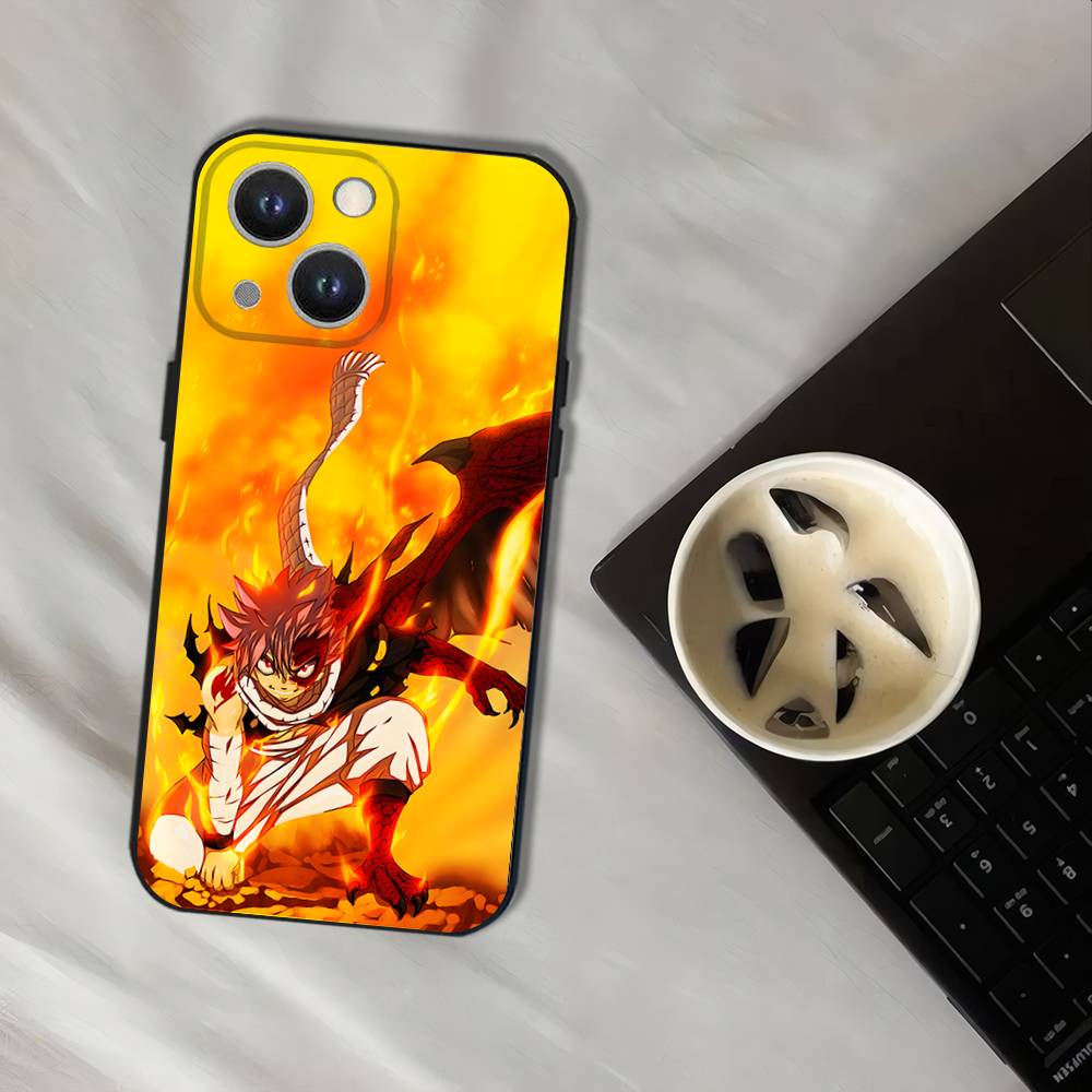 Fairy Tail Natsu Dragneel Phone Case For iPhone 17,16,15,14,13,12,11,Pro,XS,Max,XR,Plus,E,SE4,Mini Black Soft Cover