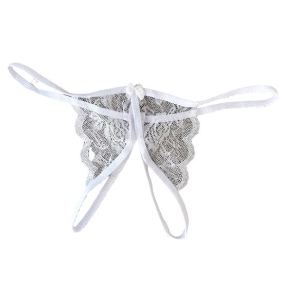 Dámské Kalhotky Krajka Otevřený rozkrok Průhledný Mašlička Dekor Jednobarevná Tanga G-string Dáma Nízký pas Tenké Intimní Dámské Spodní prádlo