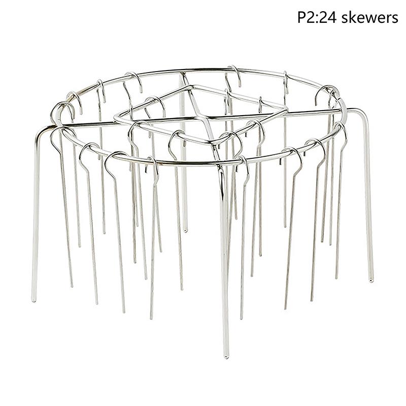 Air Fryer Skewer Stand Vertical Multi-Pin Stainless Steel Bbq Holder Air Fryer Accessories Skewers For Grilling Kitchen Tools 24 baking pins