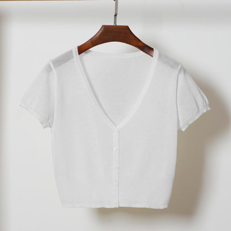 2023 Spring/Summer Women's Ice Silk Knitwear: Lightweight Sun Protection Cardigan
