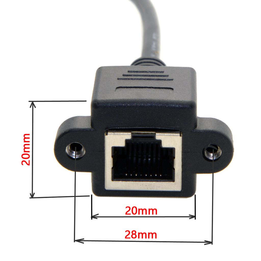 FTP STP UTP Cat 5e Male To Female Lan Ethernet Network Extension Cable Patch Cord with Panel Mount Holes