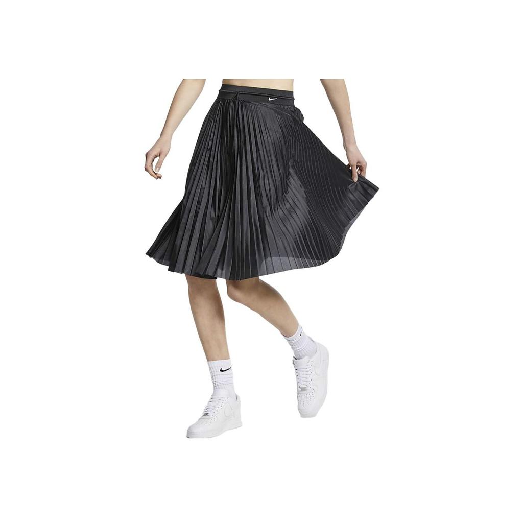 Nike Solid Color Pleated Ruffle Skirt Women skirts Black AV8286-010