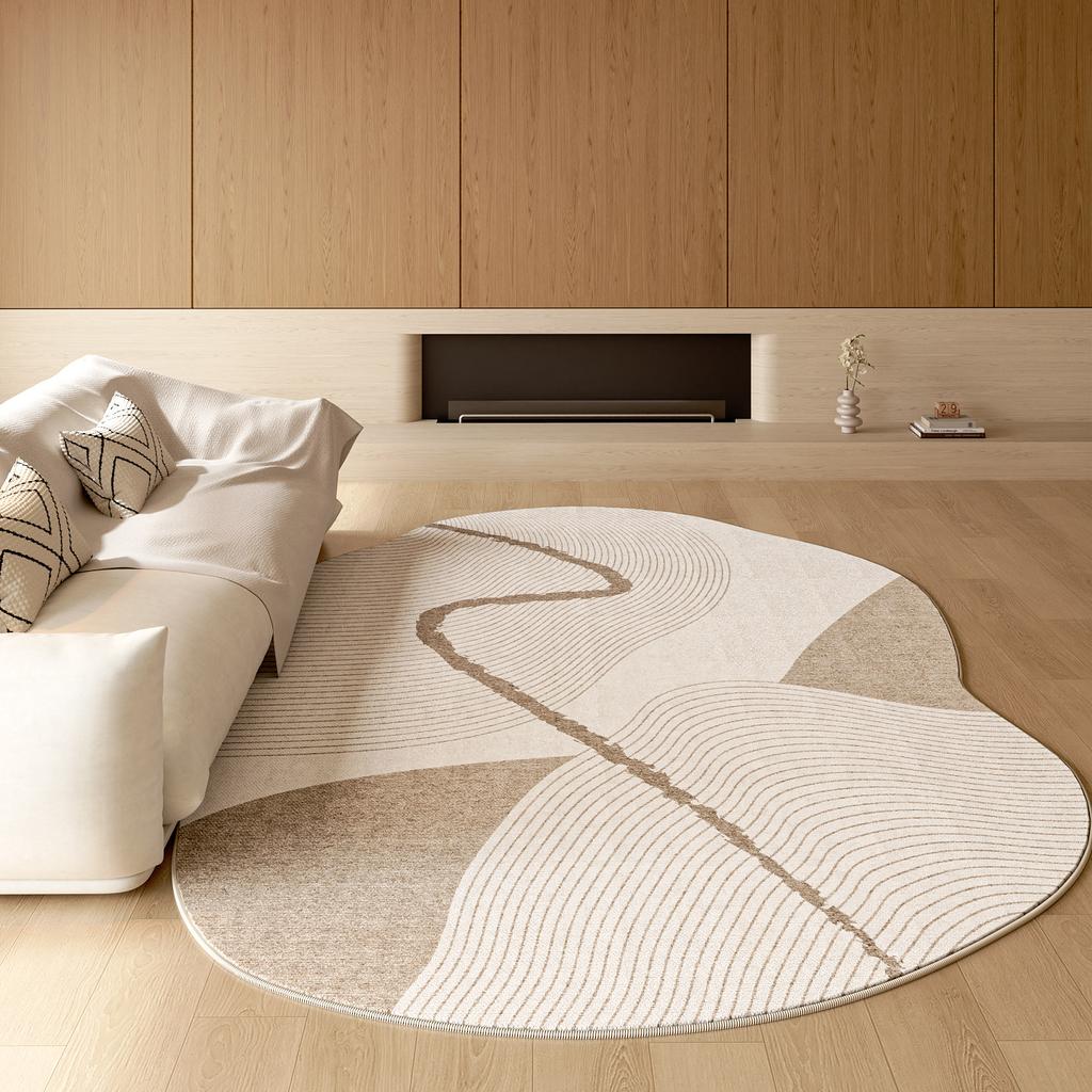 Irregular Shape Carpets for Living Room Cream Style Bedroom Decor Large Carpet Fluffy Soft Lounge Floor Mat Home Thick Plush Rug