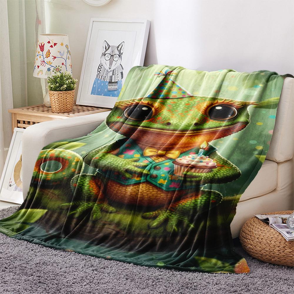 1PC Fairy Tale Style Print FlAannel Blanket, High Quality Comfortable for All Seasons, Home Decor, Warmth and Comfort