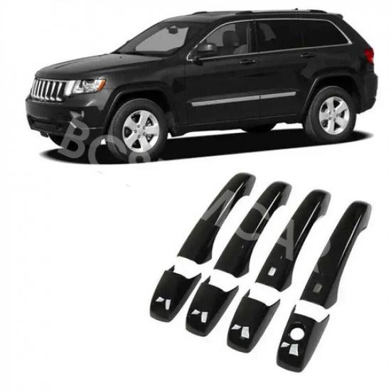 Car Exterior Door Handle Cover Gloss Black Fit For Jeep Grand Cherokee 2011-