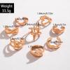 Fashionable irregular geometric openwork ring set design sense peach heart butterfly opening ring for women
