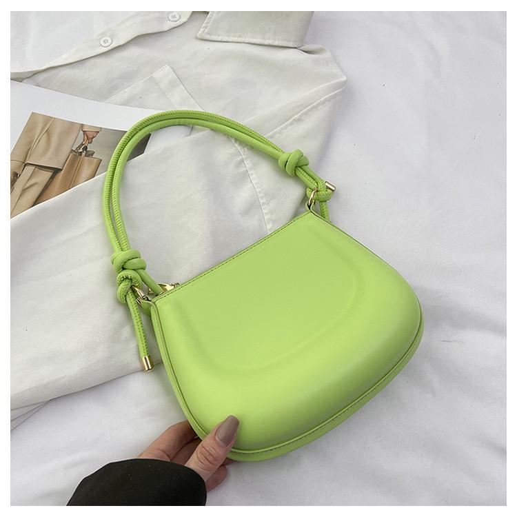 Women s 2024 New Pure Color Casual Shoulder Bag Korean Version Texture Handbag Sweet Commuter Simple Women s Bag зелёный