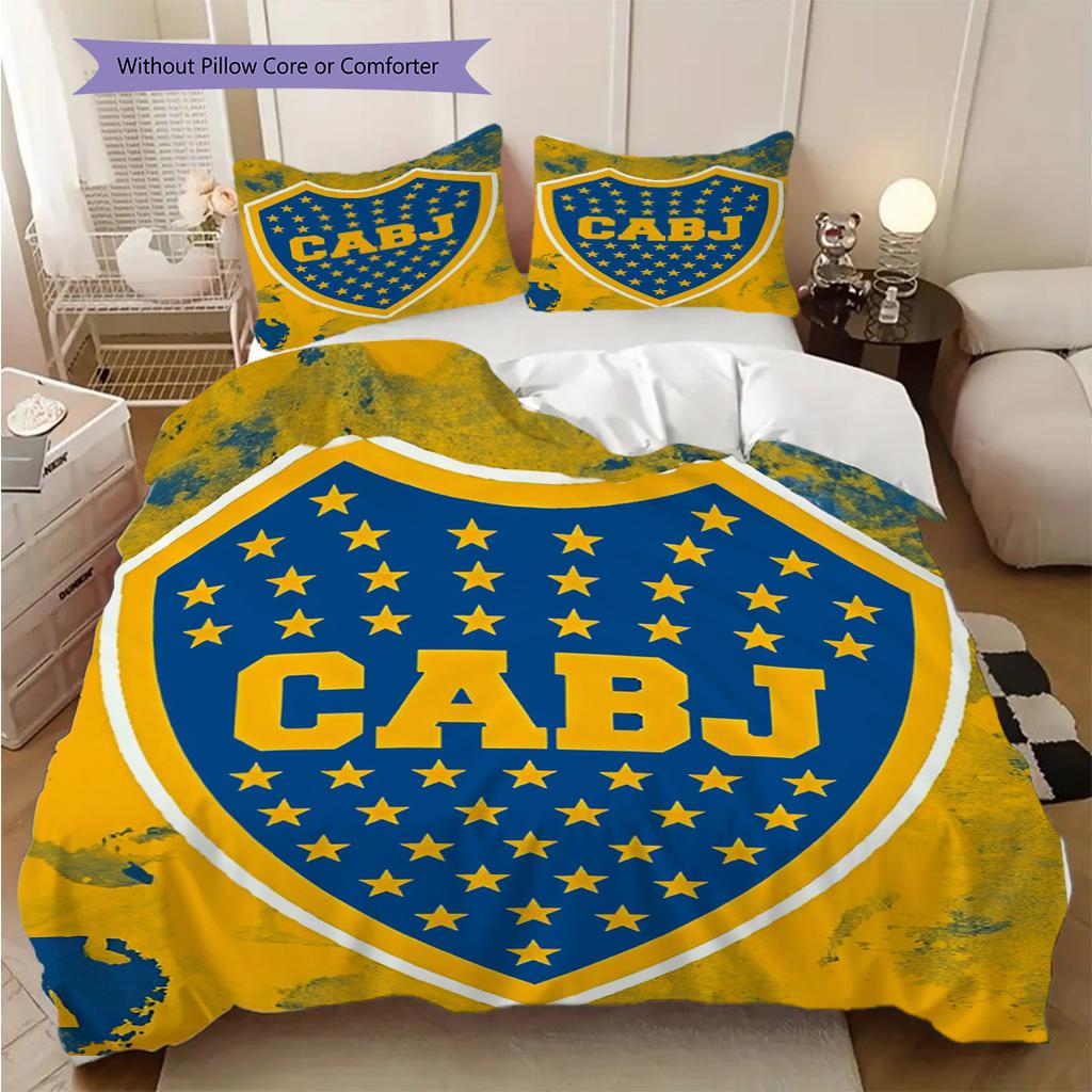 Boca Juniors Pattern Bedding Quilt Set Quilt Cover Pillowcase Home Decoration Birthday Gift (1 * duvet cover + 2 * pillowcase, without core)