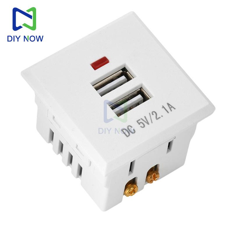 5V 2.1A Dual USB Power Socket Embedded Desktop Socket USB Charging Panel Module For Mobile Phones Tablets Ipad Chargers
