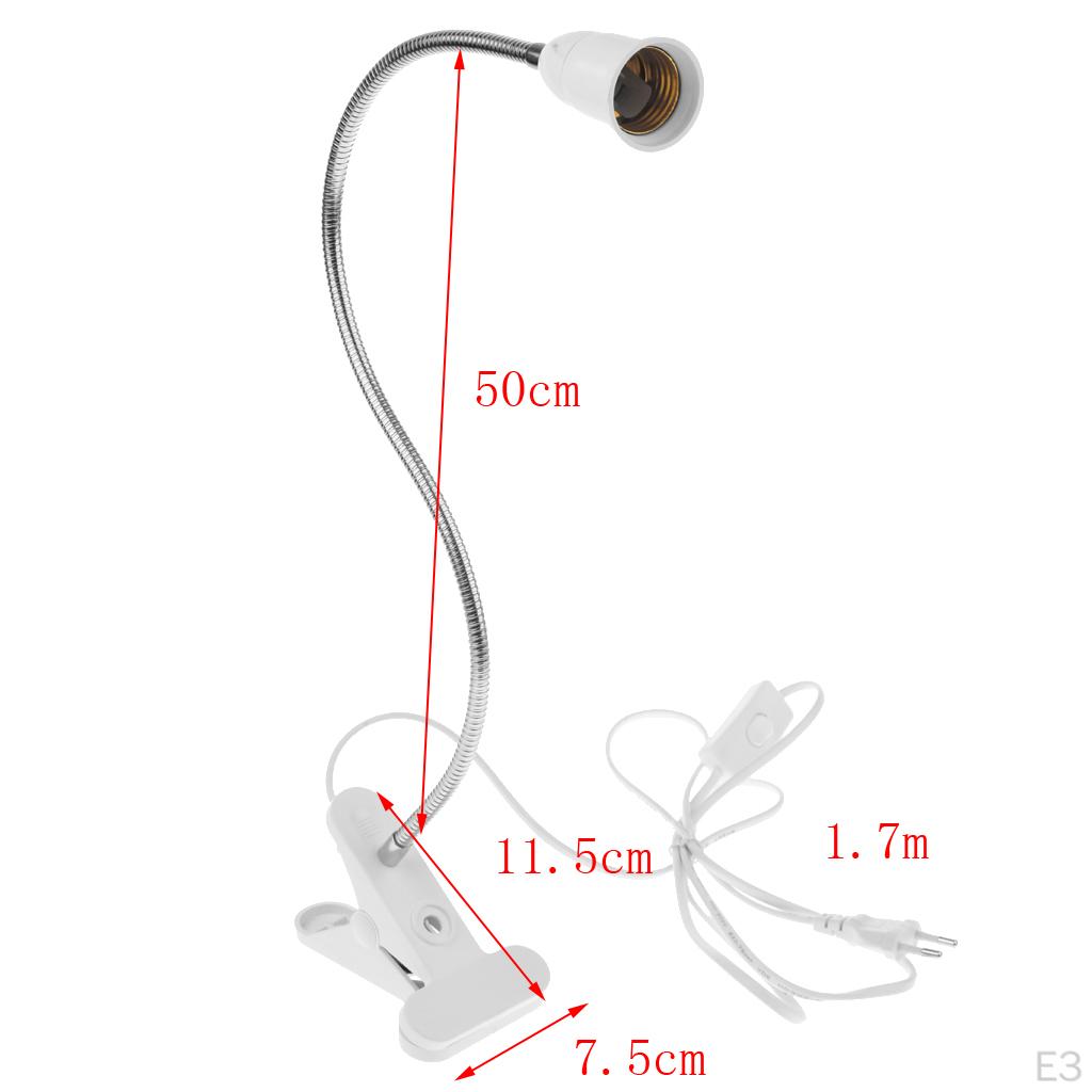 E27 Flexiable Light Holder Socket Simple Switch Design Clip Lamp EU Plug