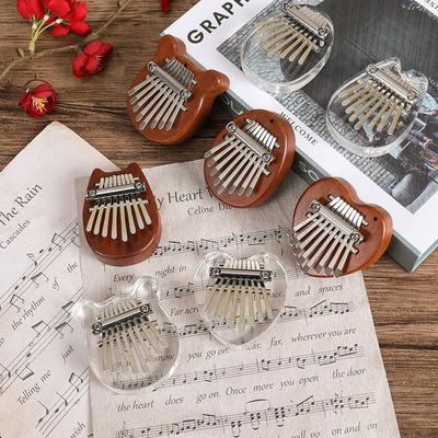 8 Tuşlu Kalimba Başparmak Piyanosu Çocuklar Yeni Başlayanlar Müzikseverler Oyuncular İçin Hediyeler, Sevimli Enstrüman Kolye Anahtarlık Aksesuarları
