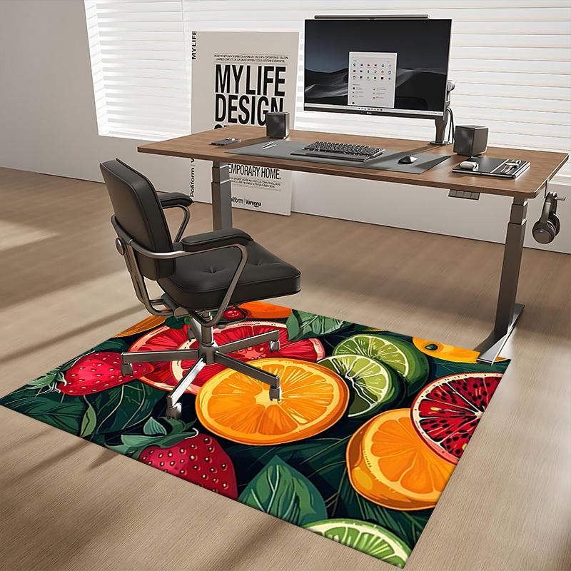 1pc Festive Fruit Slices Chair Mat - Office Desk Pad with Non-Slip Backing, Perfect for Home Decor and Gaming Room, Suitable for All Seasons.P021