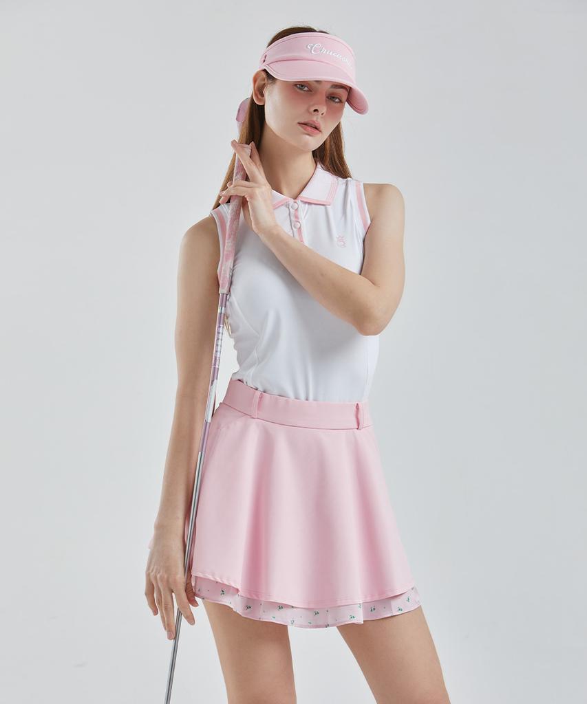 CHUCUCHU Pastel Double Flare Skirt (Pink) Cbfss-Sk001W