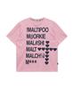 WAIKEI Maltipoo Lettering Color Block Short Sleeve T-Shirt Pink