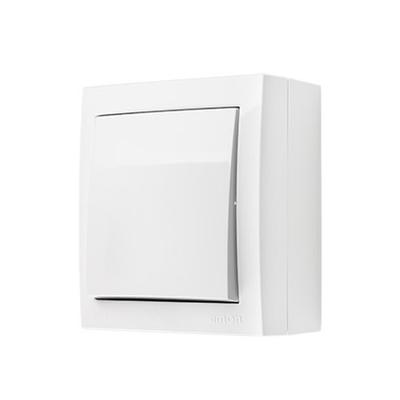 Surface-mounted Single-pole Switch, IP44, 10 AX, 250 V~, Screw Terminals, White