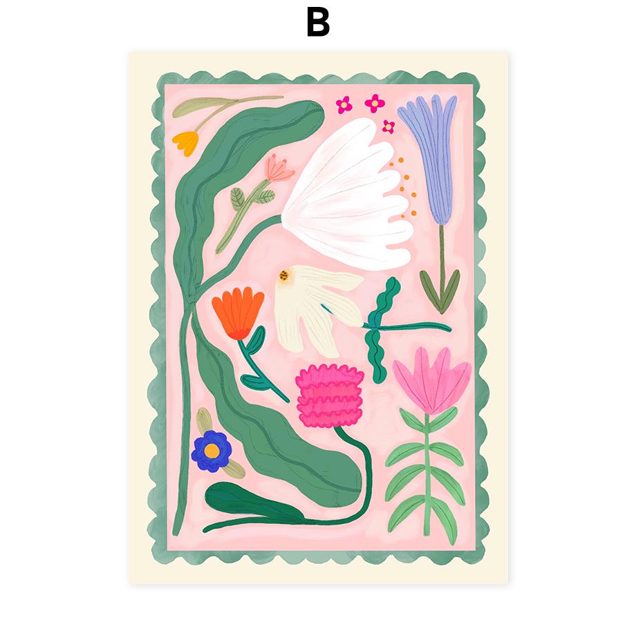 Colorful Flowers Minimalism Abstract Posters Wall Art Prints Decoration Canvas Painting Pictures Bedroom Living Room Decor Mural