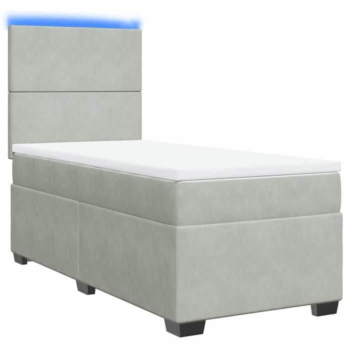 VidaXL Sommier à lattes de lit et matelas Gris clair 90x190 cm Velours, lit, lit à plate-forme, lit à panneaux, meuble de 3293080