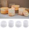 Round Stripe Candle Jar Silicone Mold DIY Handmade Storage Box Pen Holder Plaster Cement Vase Crafts Casting Molds Home Decor