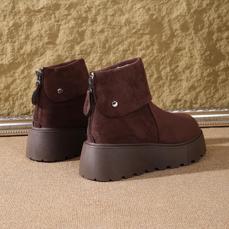 

Platform Height-Increasing Women s ShoesNew autumn and winter retro fashion fleece-lined warm ankle boots 35