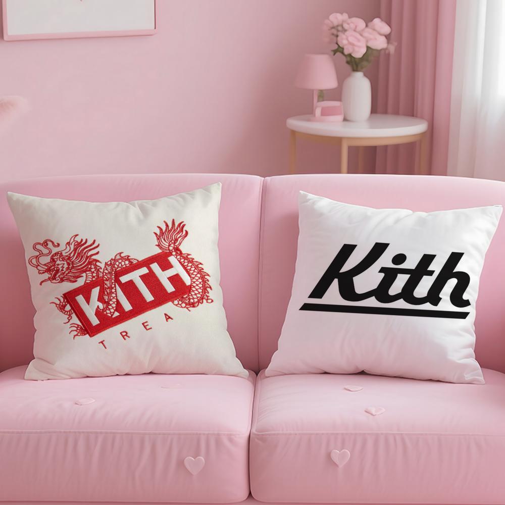 Capa de Almofada Clássica com Logo K-KITH Capa de Travesseiro Reversível Confortável Ideal para Carro Sofá Quarto e Além