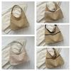 Large Capacity Straw Shoulder Bag with Pocket Underarm Tote Bag Trendy Woven Handbag  Outdoor
