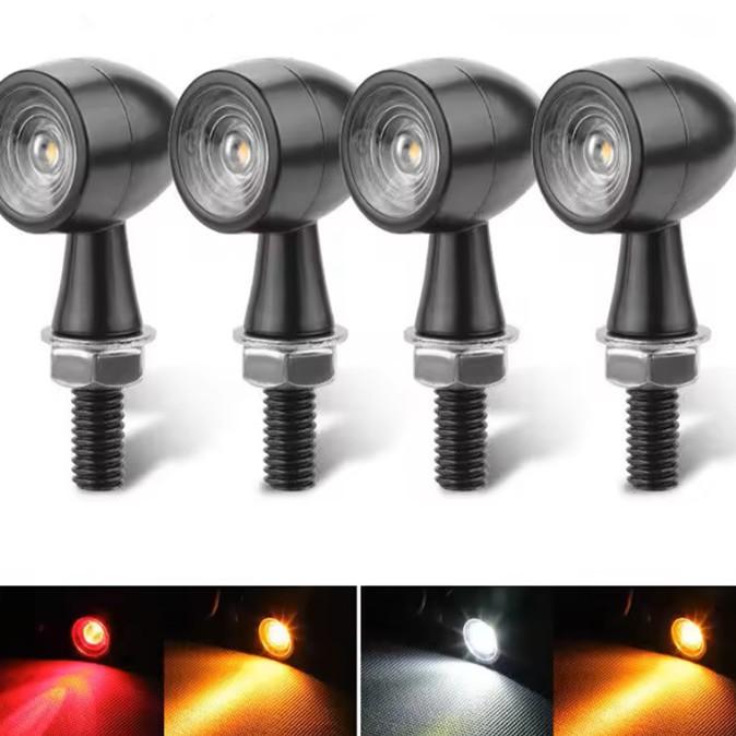 

1 шт. мотоциклетный светодиодный указатель поворота металлический ретро маленький указатель поворота внедорожный автомобиль мини двухцветный индикатор сигнальный свет yellow and red light