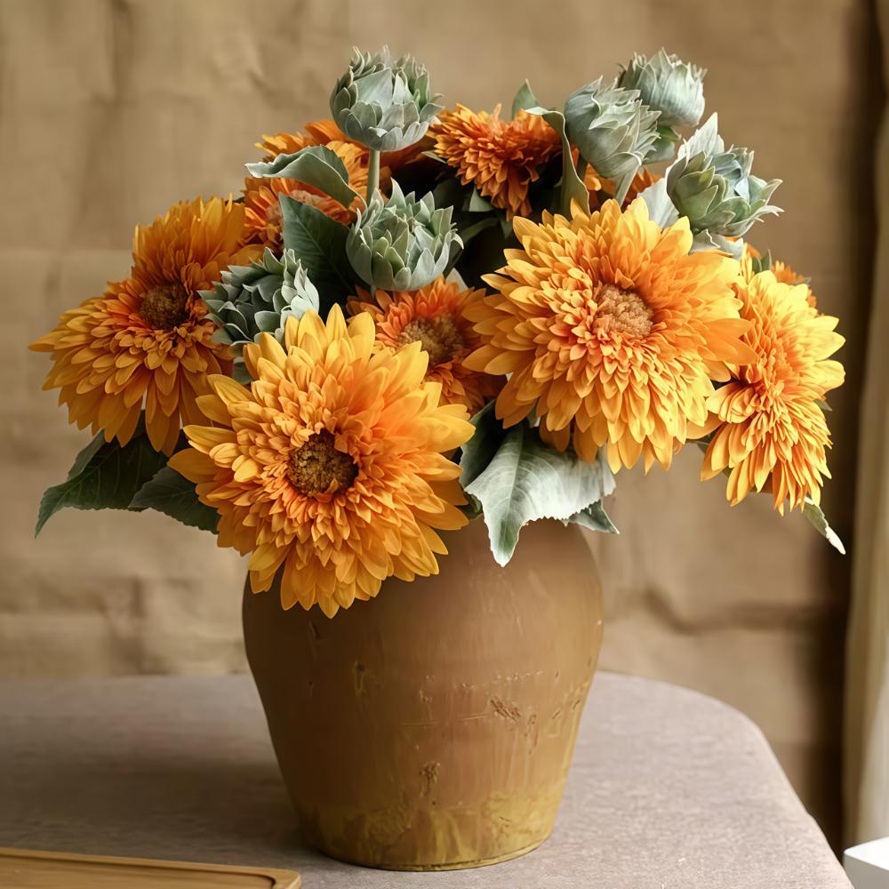 Artificial Flowers Durable Plastic Bouquet Party Arrangements Centerpiece Easter Decoration Thanksgiving Day Autumn Harvest