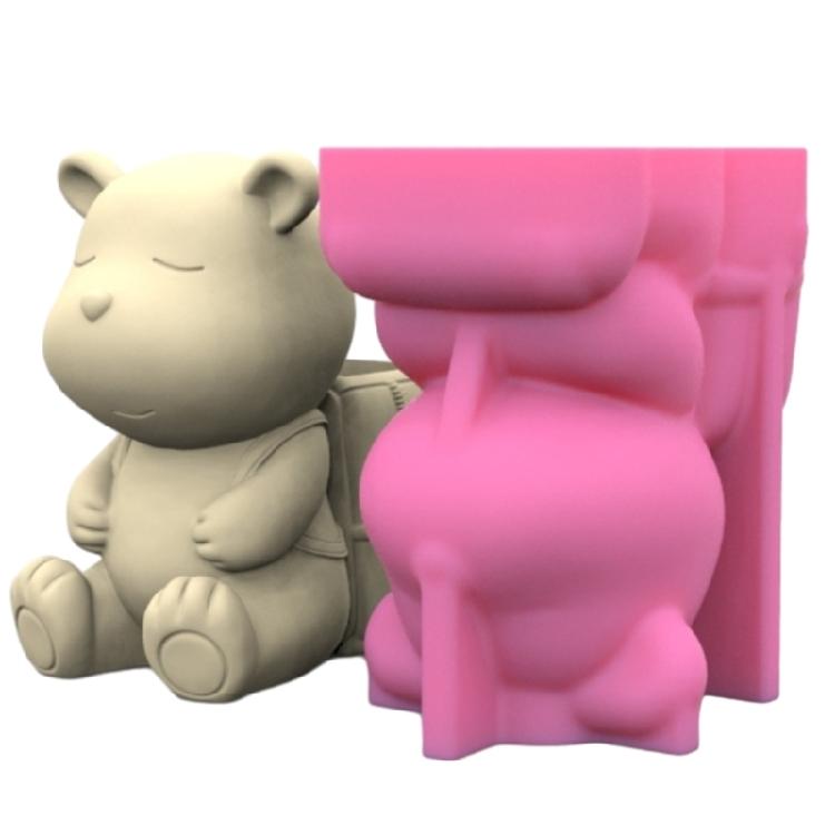 Bear Backpack Shape Mold Pen Holder Silicone Molds Durable Epoxy Resin Moulds