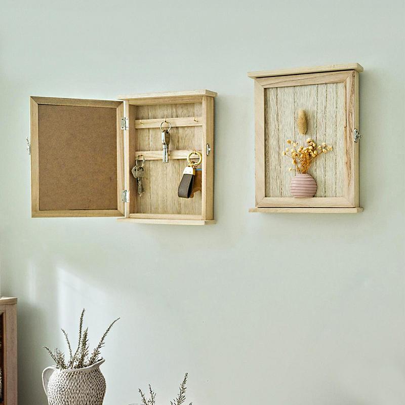 1 Stück Holzbox mit glatter Oberfläche, handgefertigt, Vintage, langlebiger Organizer, Aufbewahrung aus Massivholz, Desktop, Handheld, robust, 25x19,5cm