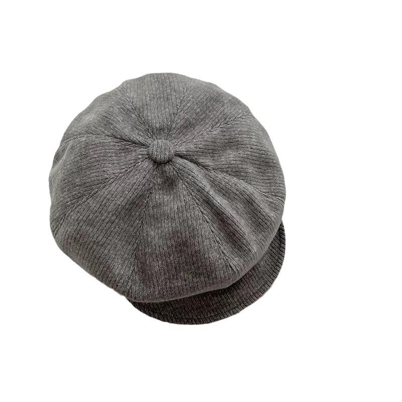 Literary Retro Solid Color Octagonal Beret Korean Style Ins Face Changing Autumn and Winter Atmosphere Versatile and Trendy
