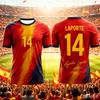 2026 New Hot Sale Spain Football Jersey Fan Collection Edition Breathable Quick Dry Casual Sportswear Men Women Family Kids Tees