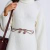 Flexible Floral Waist Tie Belt Breathable Fabric Waist Rope Creative Waist Accessory For Office Outings And Travel
