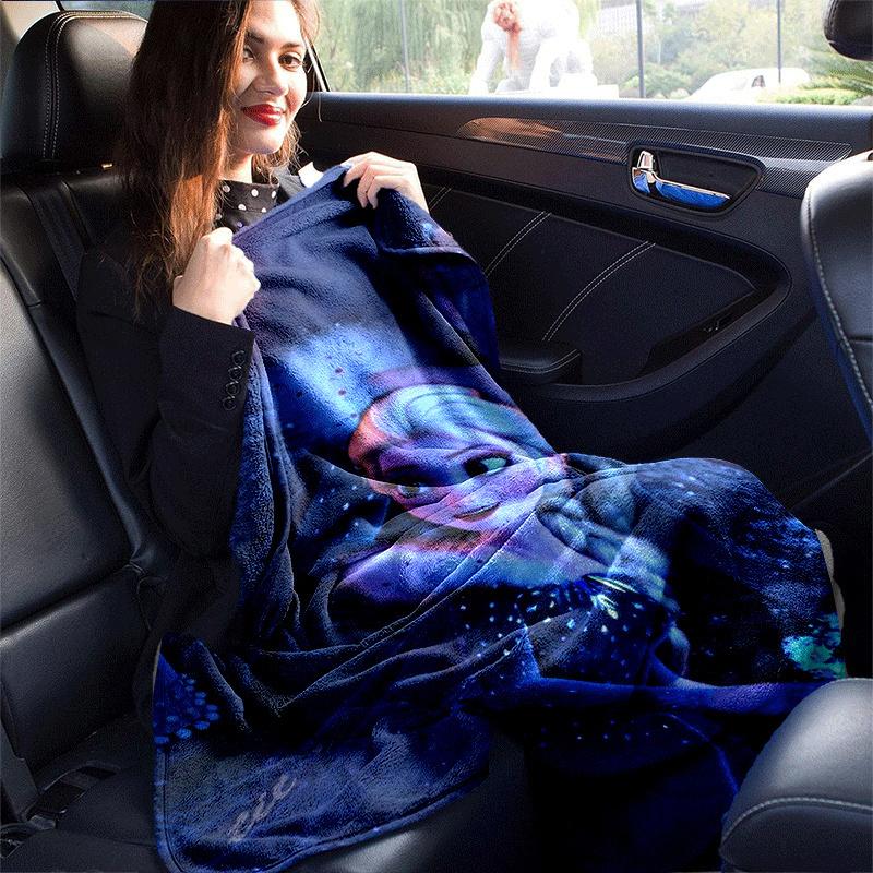 1pc Elsa Printing Blanket - Soft, All-Season Throw for Living Room, Bedroom,Personalized Gift with Adorable Cartoon Design