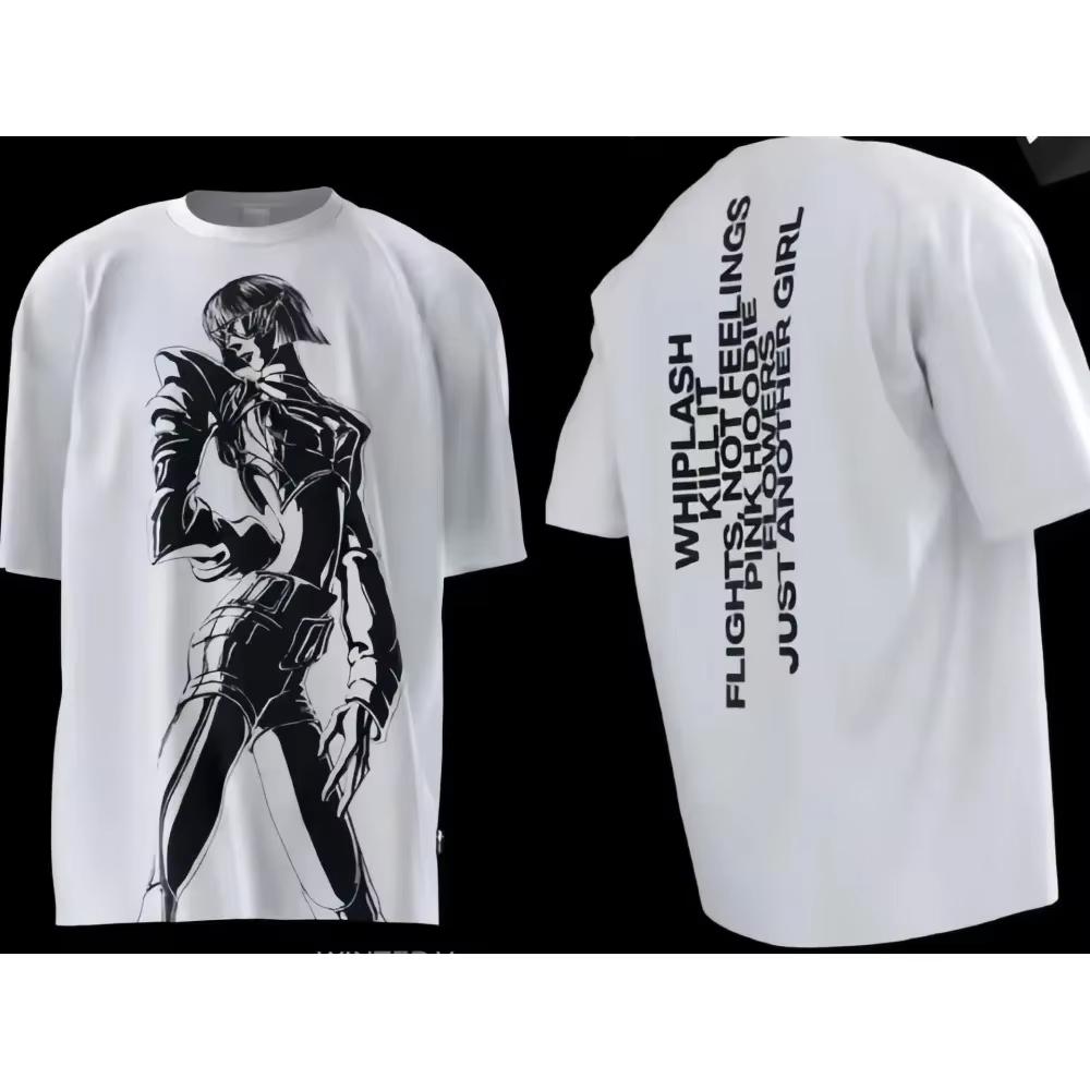 

2025 KPOP Aespa Whiplash Футболка Лимитированная Серия Мужская Женская Хлопковая Футболка с Коротким Рукавом Принт KARINA GLSELLE WINTER NINGNING Топы Y2k S