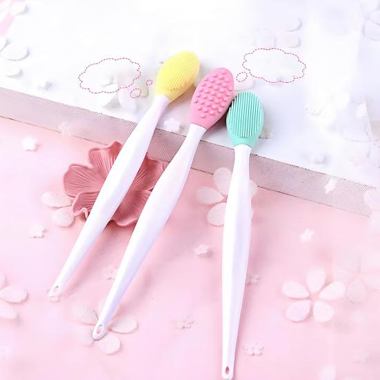 8Pcs Silicone Lip Scrub Brush for Men Women Double Sided Exfoliator Cleaning Brush Lightening Dark Lips Exfoliator Tool for Dry Chapped Lips
