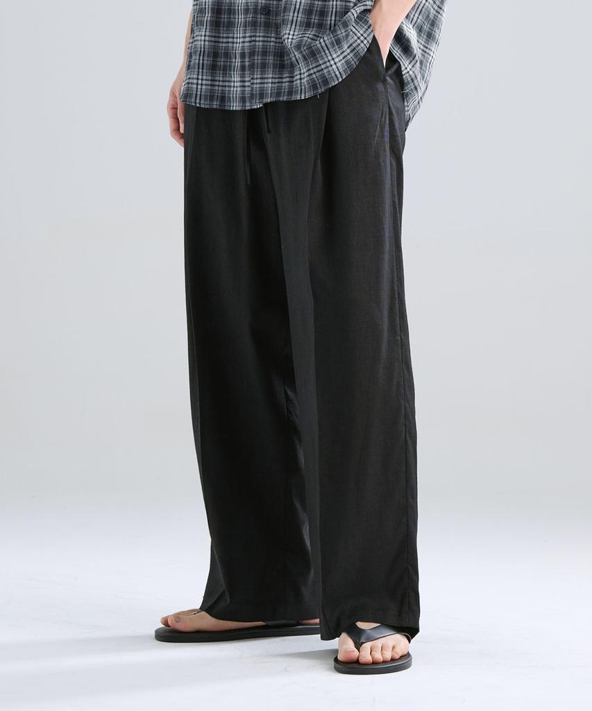 ZPLISH Wide Linen Pants Black
