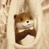 Wishing Otter Blessing Gift Handmade Wood Carving Desk Accessories Home Decoration Ornaments Wood Animal Sculpture Home Decor