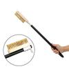 Innovative Pizza Oven Brush with Removable Aluminum Handle Steel Scraper Brass Bristles Comfortable Grip Effective Cleaning