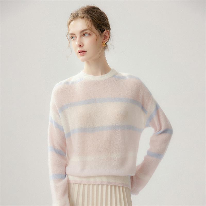 Women's Seven-Gauge Pure Cashmere Pullover - Loose Knit Sweater for Autumn and Winter