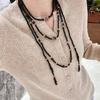 Autumn & Winter Tiger Eye Multi-layer Black Crystal Necklace for Women | Luxury Long Clavicle & Sweater Chain
