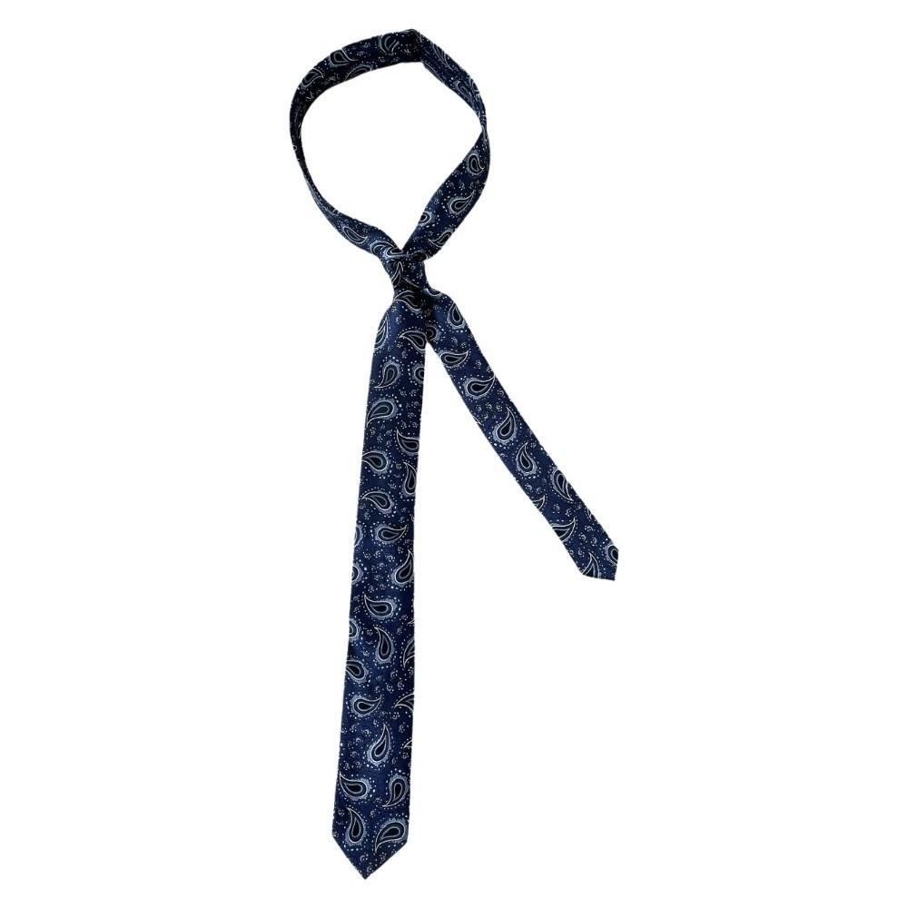 

Adjustable Narrow Tie Long Men Necktie Creative Cashew Print Tie Shirt Decoration темно-синього кольору