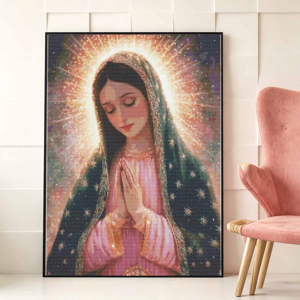 Creative Diamond Painting Kit for Adults DIY Virgin Mary Rhinestone Picture Canvas for Leisure Craft Wall Art and Gift Making Fun Set