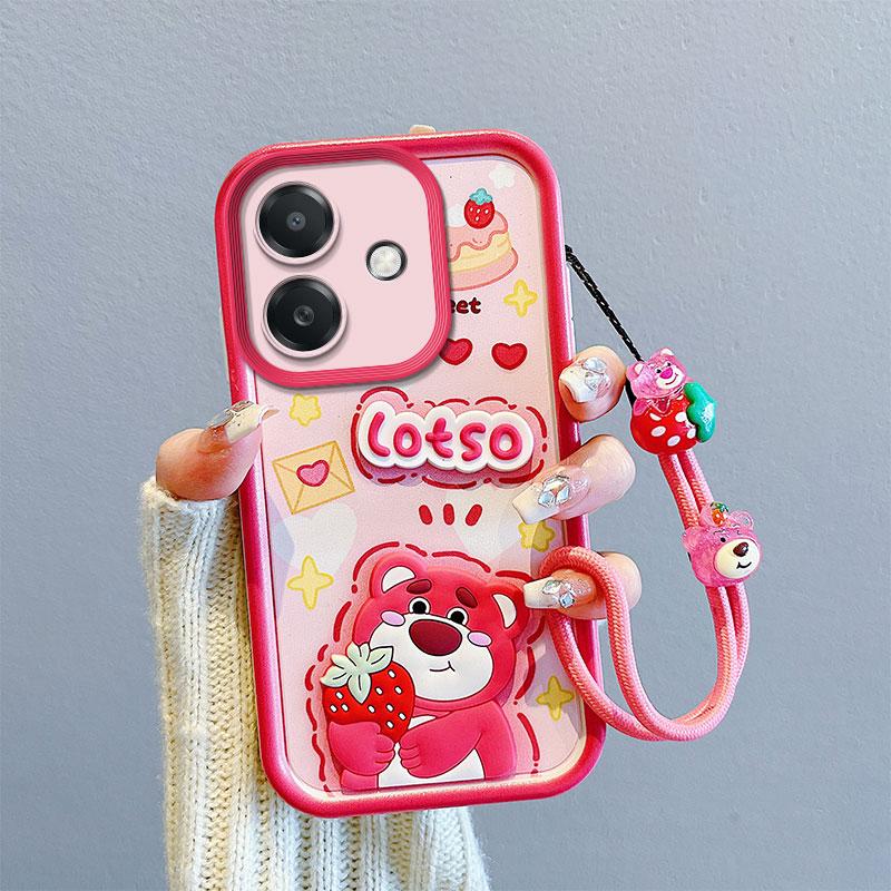 

Противоударный чехол KEYSION для OPPO A3 A3X 5G со шнурком, мягкий силиконовый чехол с милой 3D-мультяшной куклой, задняя крышка для телефона OPPO A40 A40m A60 5G for OPPO A60 5G