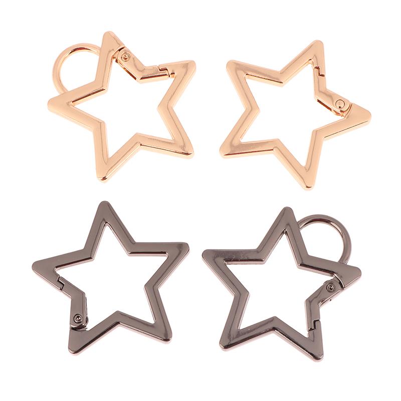 Hollow Star Shaped Spring Clasp Metal Carabiner Keychain Bag Clip Hook Dog Chain Buckle Connector Diy Jewelry Making Accessories