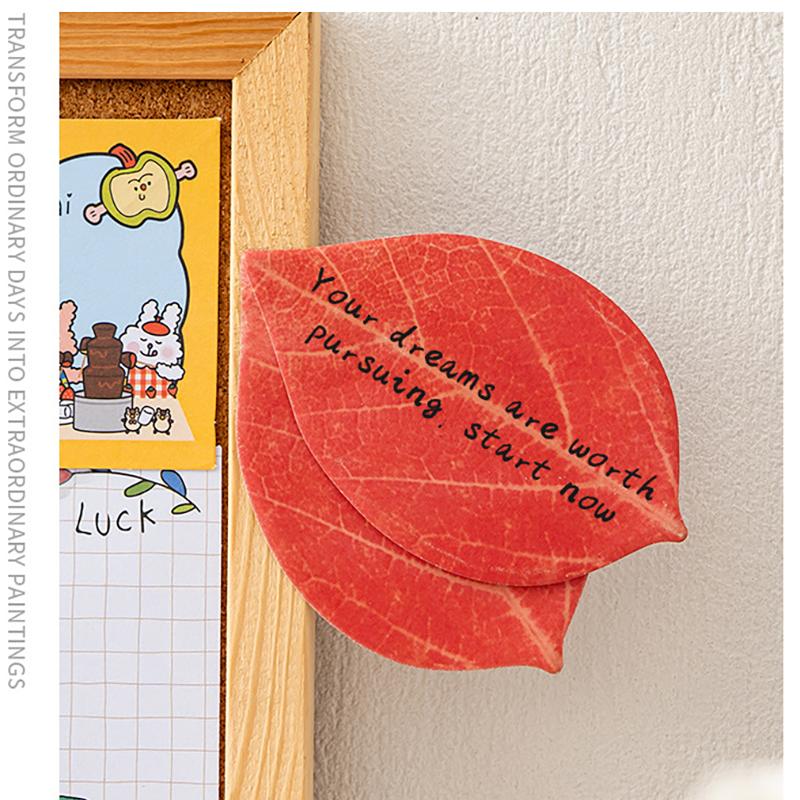 25 Sheets/book Leaf Sticky Notes Stickers Leaf Sticky Notes DIY Decoration Plant Green Sticky Notes Leaf Stickers
