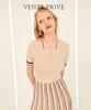 Beongteupeulibe Knit Pintuck Ribbed Color Block Dress
